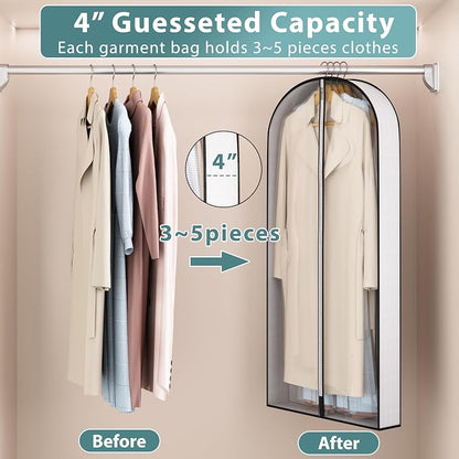 50” Garment Bags for Hanging Clothes 4” Gusseted - - Image 3