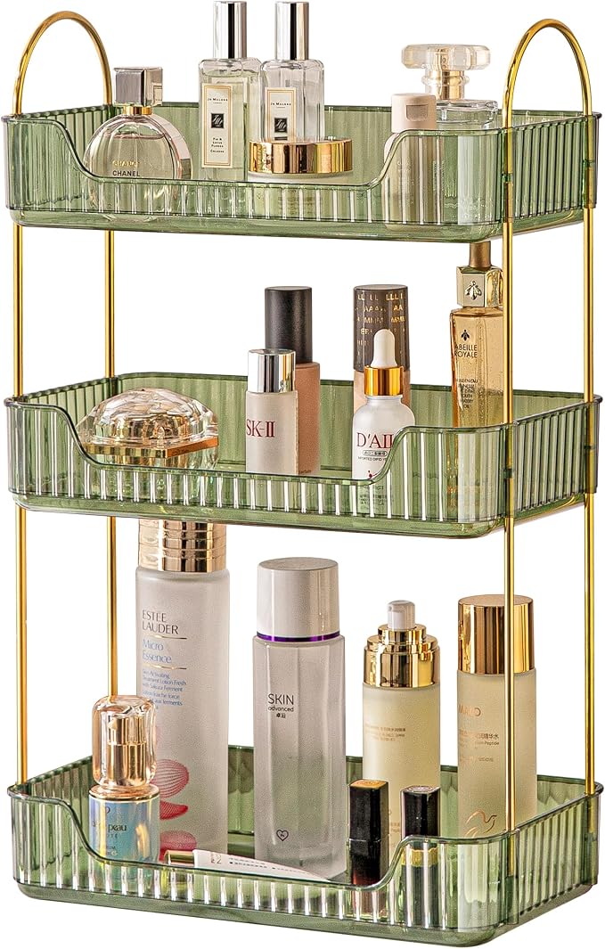3 Tier Bathroom Organizer Countertop Makeup Perfume Tray Skincare Organizer by AKINBAS