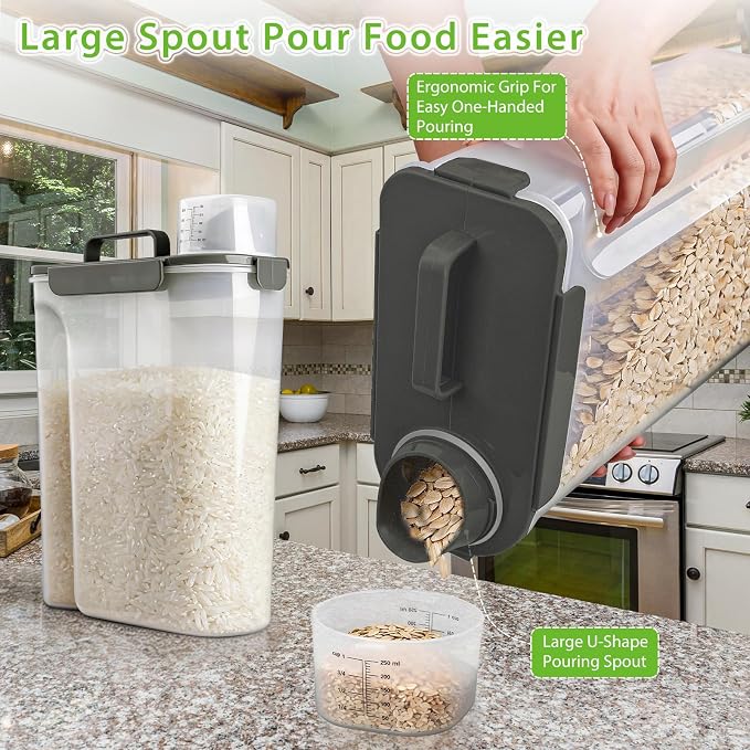 Viretec Rice Storage Container, 15 to 20lb Dry Food Airtight Dispenser - Image 2