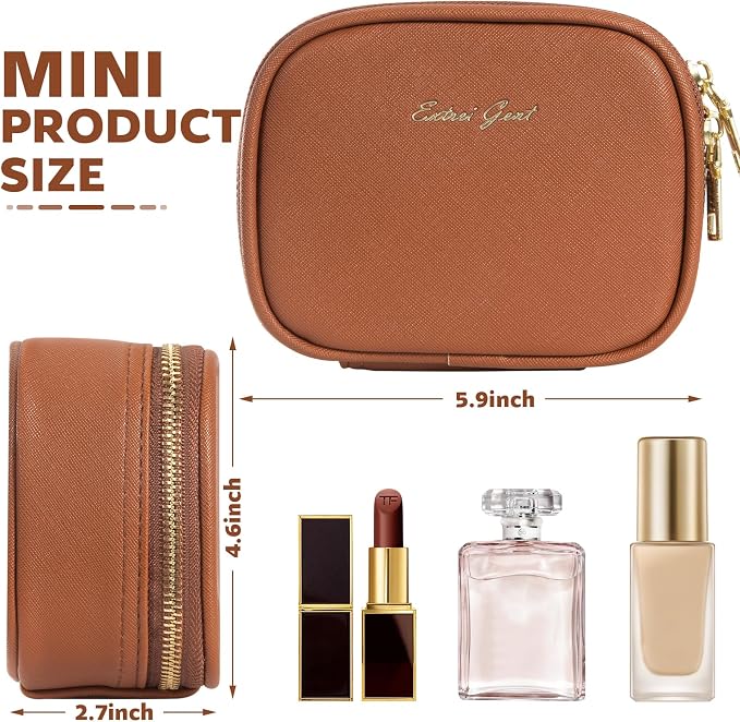 Small Makeup Bag with Led Mirror, Mini Travel Make up Bag 3 Light Modes - Image 2