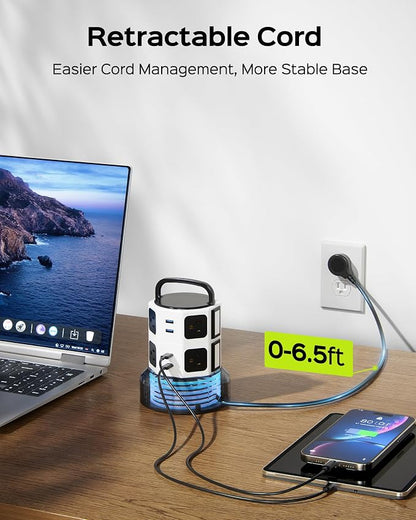 Tower Surge Protector Power Strip, JACKYLED Extension Cord - Image 3
