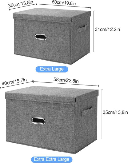 Large Linen Fabric Foldable Storage Bins - Image 7
