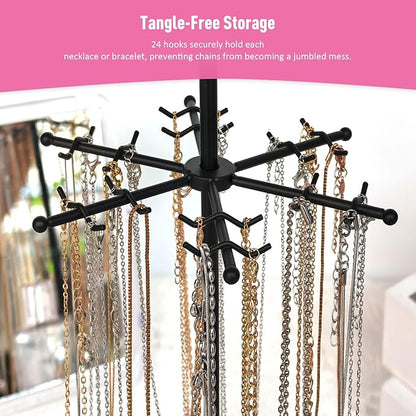 360 Rotating 2-Tier Jewelry Organizer Stand, Large Earring Holder Organizer - Image 4