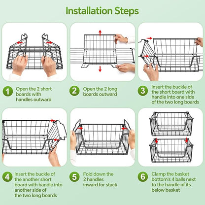 MSERCUOR 4 Pack Foldable Wire Basket - Image 8