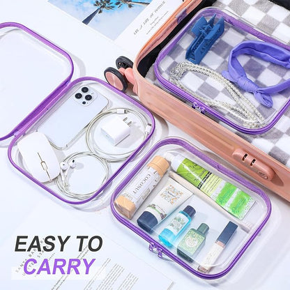 Sanwuta 6 Pcs Clear Hard Zipper Case Pencil Pouches Hard Plastic Zipper Pouches - Image 6