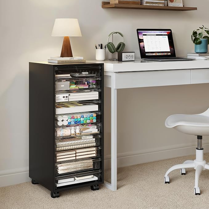 WOPITUES Storage Drawer Cart, Mobile Storage Cabinet, Makeup Storage - Image 6