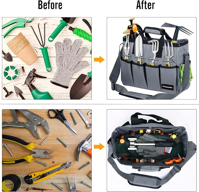 Housolution Garden Tote Bag, 900D Gardening Tool Bag, Garden Tote Storage Bag - Image 3