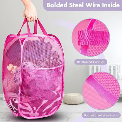 DUCOO Pop Up Laundry Hamper, 70L Collapsible Mesh Laundry Basket - Image 3
