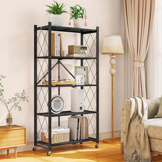 5-Tier Folding Metal Storage Rack - Image 2