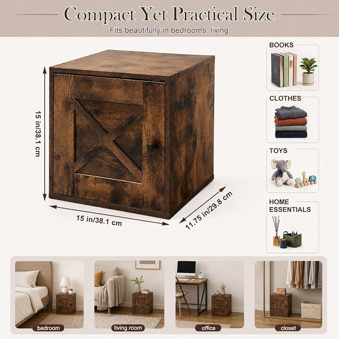 15" H x 15" W x 11.75" D Stackable Cube Storage Organizer - Image 2