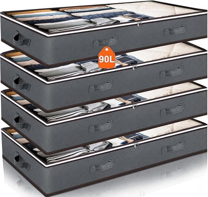 90L Under Bed Storage Containers, Closet Organizers and Storage Bins, Foldable by MoEnergy