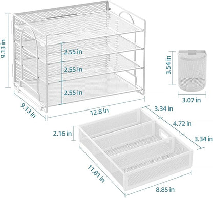 Marbrasse Desk Organizer and Accessories4-Tier Paper File Letter Tray - Image 6