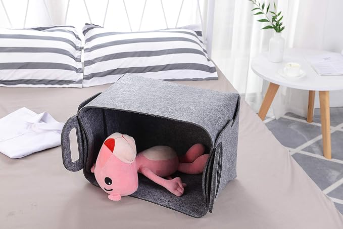 Minoisome Storage Basket Felt Storage Bin Collapsible& Convenient Box Organizer - Image 4