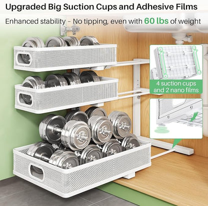 Kitstorack Under Sink Organizer, Slide out Storage Drawer Rack - Image 8