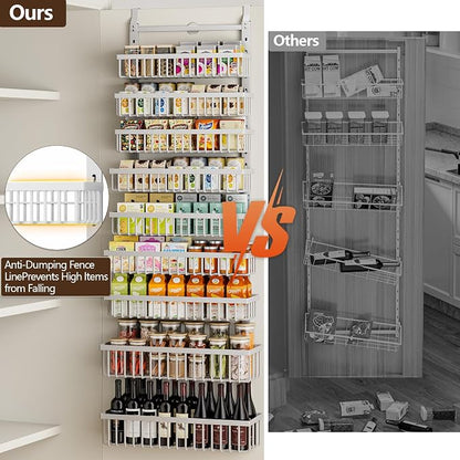 POKIPO 9 Tier Over The Door Pantry Organizer, 2 in 1 Wall Mount or Hanging - Image 8