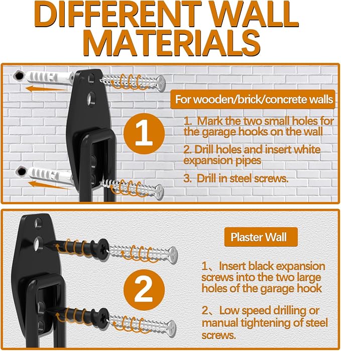 3-H Garage Wall Hooks 42 Pack, Heavy Duty Garage Hooks - Image 4