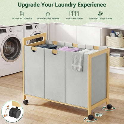 Homykic 250L Laundry Sorter Cart - Image 2