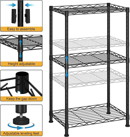 HOMEFORT Storage Shelves, 3-Wire Shelving, Metal Shelving Unit Adjustable - Image 4