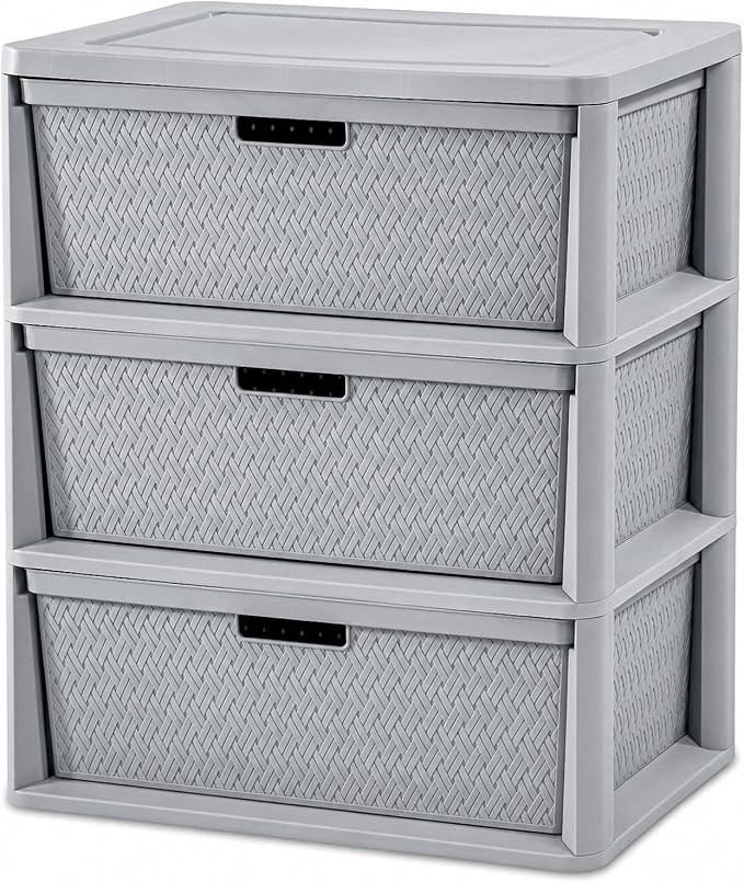 3 Drawer Storage Organizer, Plastic Drawer Organizer Tower, Closet Storage by Unknown