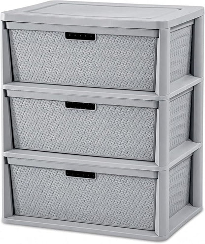 3 Drawer Storage Organizer, Plastic Drawer Organizer Tower, Closet Storage by Unknown