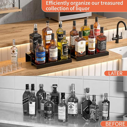 JUESHA 2 Tier Liquor Bottle Display Shelf, Step Alcohol Bottle Organizer - Image 7