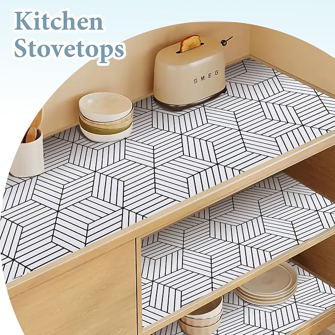 Shelf Liners for Kitchen Cabinets 17in x 30FT, Non Adhesive Cabinet Liner - Image 4