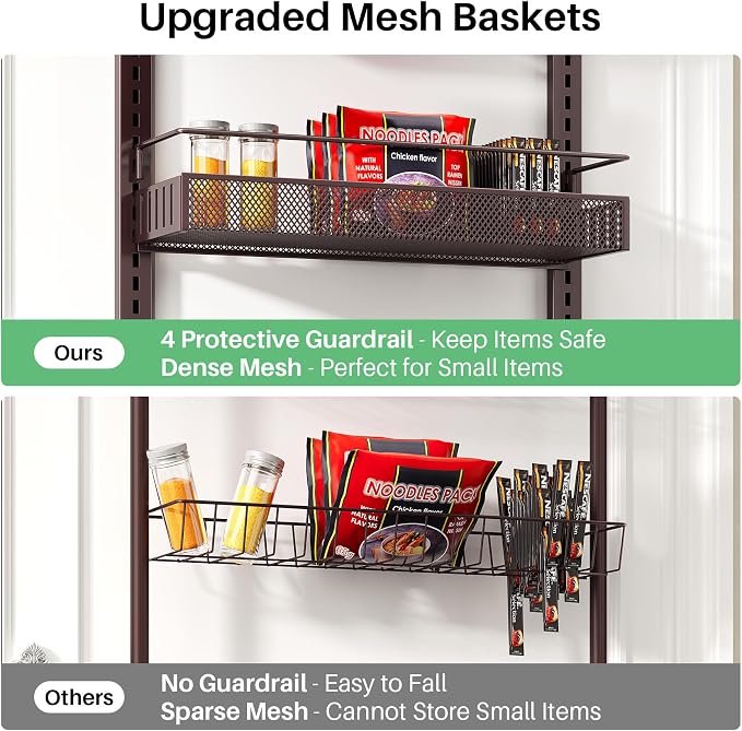 SNTD 8 Tiers Over the Door Organizer, Bronze | Pantry Door Organizers and - Image 5