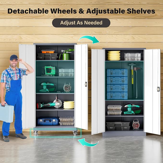 75" Tall Metal Storage Cabinet - Image 5