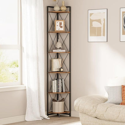 6 Tier Corner Shelf Stand, Metal Corner Shelf, Plant Stand Display Shelf by Cerlyunzan