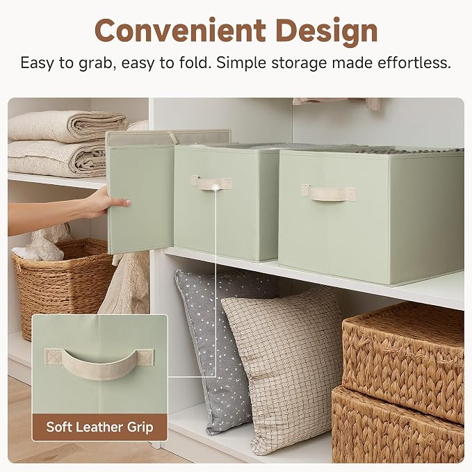 StorageWorks Storage Baskets for Shelves, Foldable Fabric Closet Storage Bins - Image 4