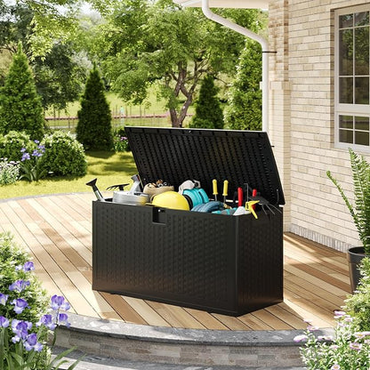 IDEALHOUSE 73 Gallon Resin Deck Box, Waterproof Outdoor Storage Box - Image 8