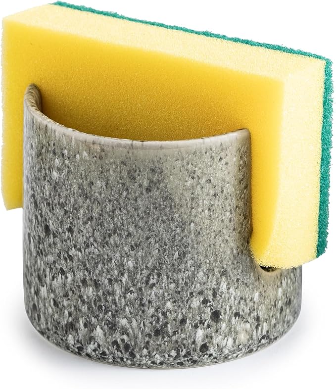 Kitchen Sponge Holder, Ceramic Dish Sponge Holder Scrubby Daddy Farmhouse Dish by LAUCHUH