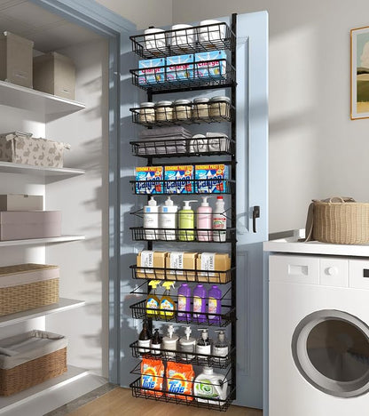 Mefirt 10-Tier Over The Door Pantry Organizer, 2 in 1 Wall Mount & Hanging | - Image 6