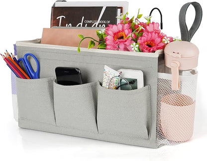 Bedside Storage Organizer with Fixed Straps and Water Bottle Holder by Lilithye