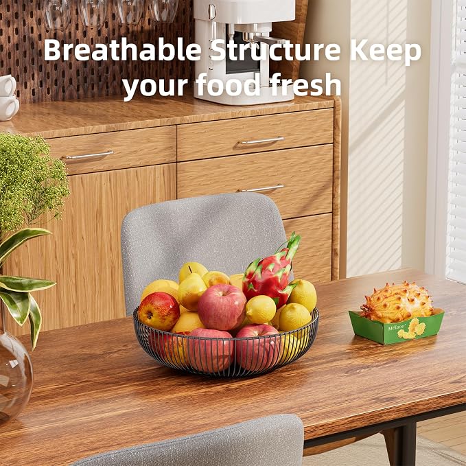 Simple Trending Round Metal Fruit Basket Bowl - Image 2