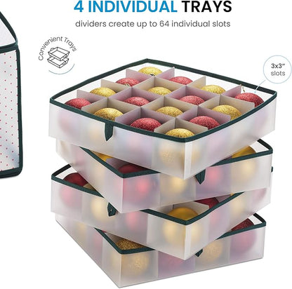ZOBER Christmas Ornament Storage Box Plastic - Image 4
