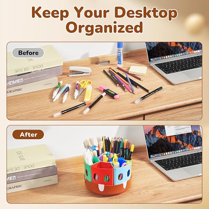 GAMENOTE Rotating Art Supply Storage Organizer, Lazy Susan Office School - Image 8