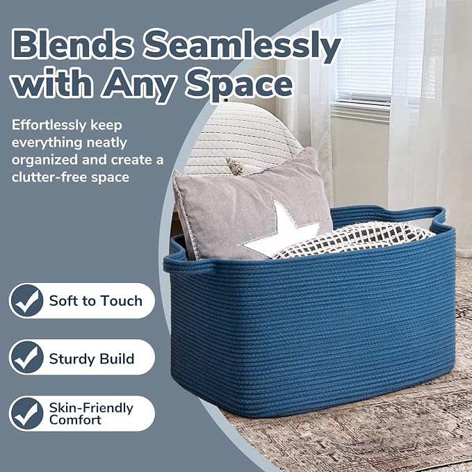 Goodpick Large Blanket Basket, Storage Baskets - Image 5
