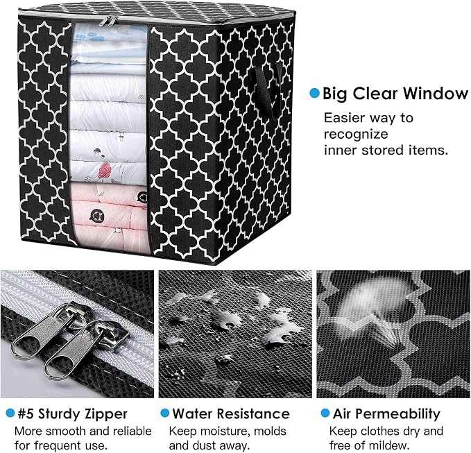 WISELIFE Storage Bags 2 Pack/100L Large Blanket Clothes Organization and - Image 5
