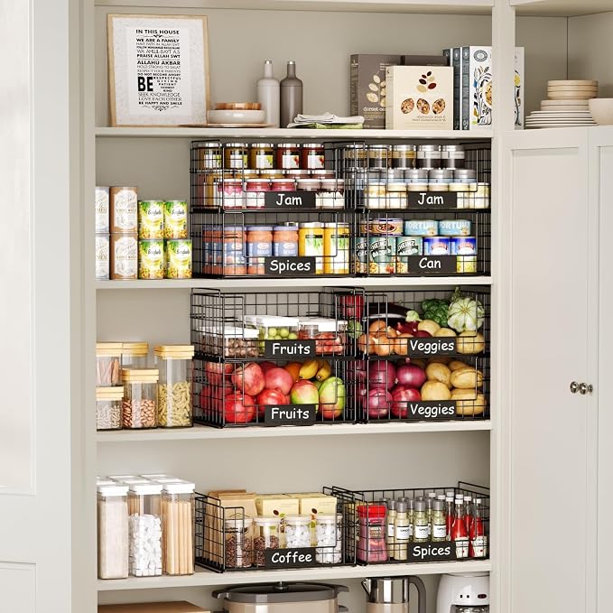 JKsmart 3 Pack XXL Stackable Wire Baskets, Pantry Organizers and Storage | - Image 2
