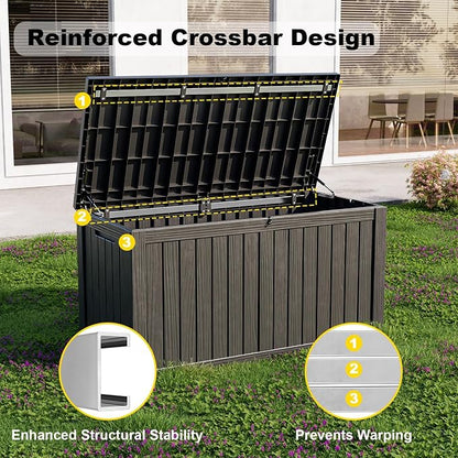 DRATO 180 Gallon Deck Boxes Outdoor Waterproof, Lockable Outdoor Storage Box - Image 4