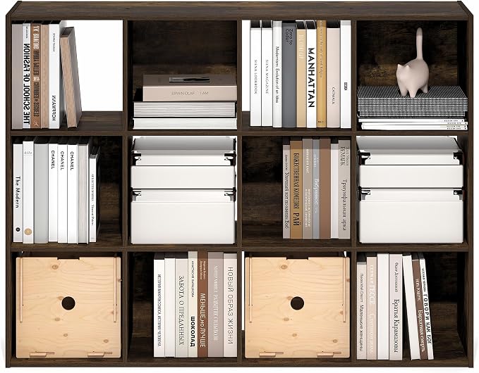 Furinno PELLI Book Shelf, 12-Cube Bookshelf, Cube Storage Organizer Bookcase - Image 5