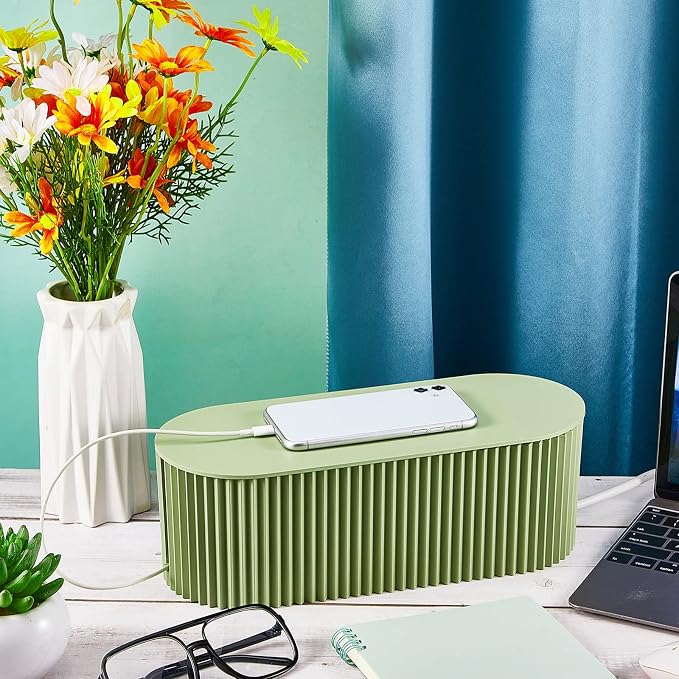 Marsui 2 Pcs Green Cable Management Organizer Box - Image 5