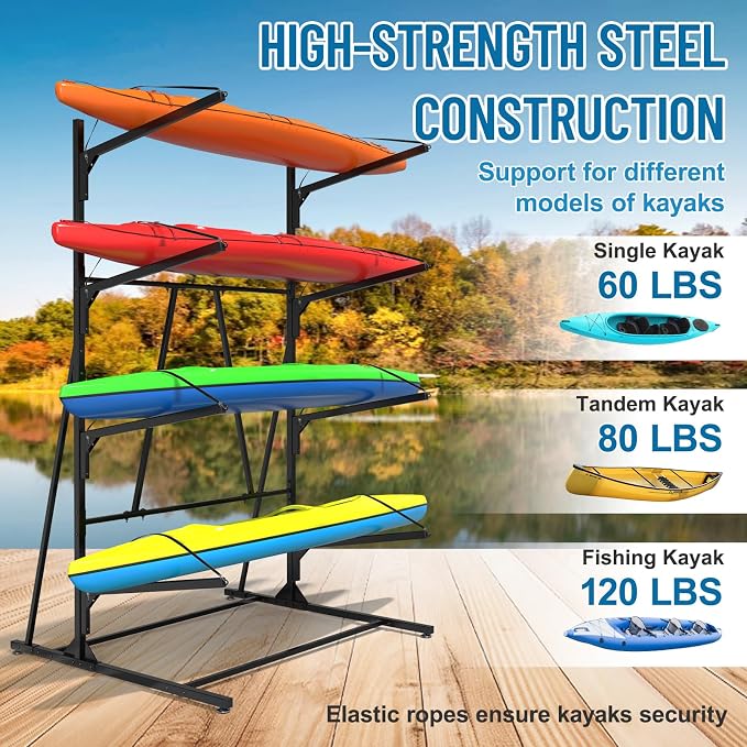Kayak Storage Rack, Heavy Duty Freestanding Kayak Rack - Image 4