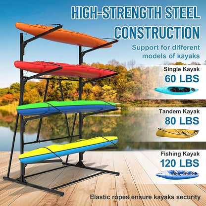Kayak Storage Rack, Heavy Duty Freestanding Kayak Rack - Image 4