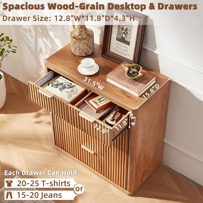 LEYAOYAO Fluted 5 Drawers Dresser - Image 7