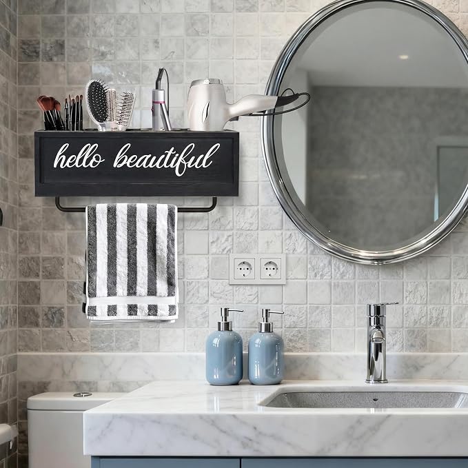 Hair Dryer Holder Wall Mounted, Hair Tools and Styling Organizer - Image 2