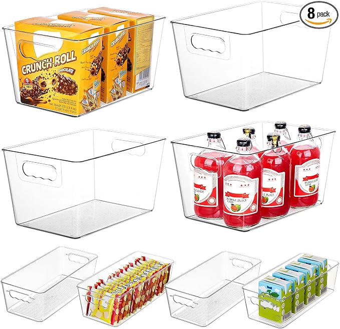 Vtopmart 8 Pack Clear Storage Bins Set by Vtopmart