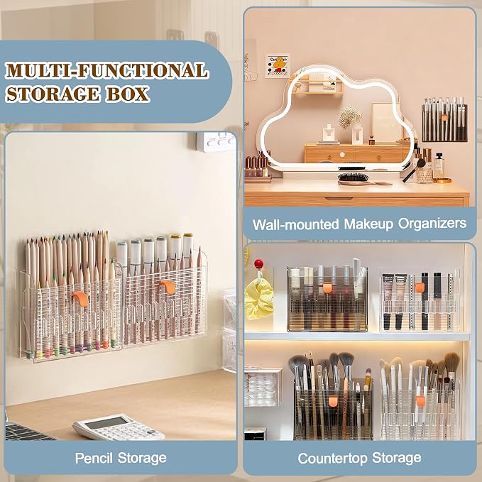 Wall-mounted Makeup Organizers, 16-Slot Eyeliner Lip Liner Organizer Holder - Image 6