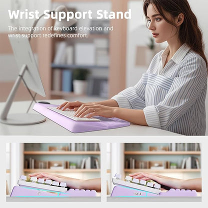 Ospelelf Keyboard Wrist Rest Pad, Comfy Ergonomic Keyboard Stand Riser Holder - Image 4